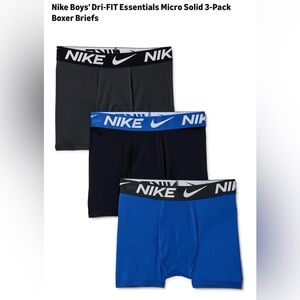 Nike Youth Dri-FIT Essentials Micro Boxer Briefs - Blue, Black, Gray Youth Small